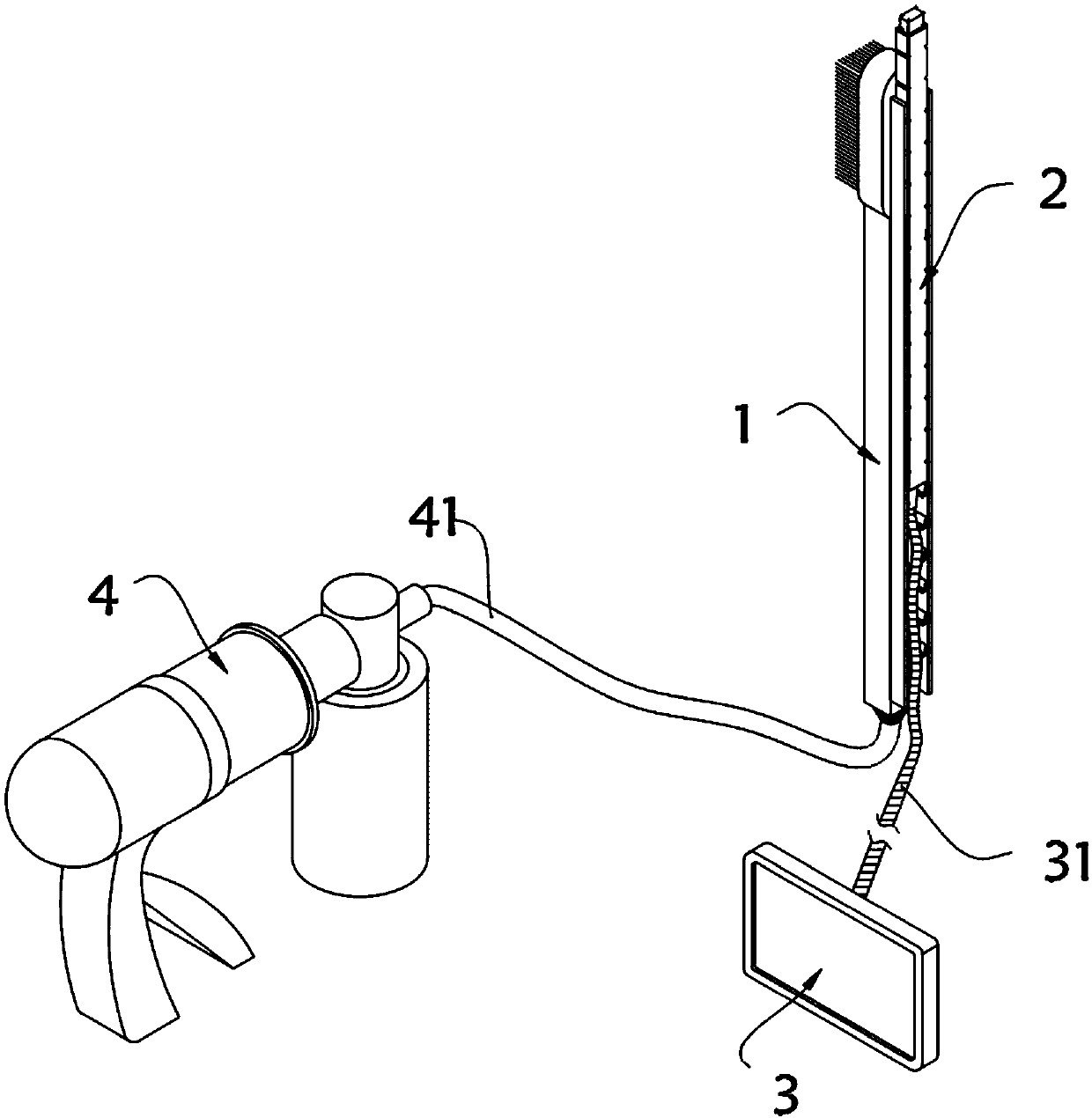 Visual disposable brush rod for oral nursing of critically ill patient