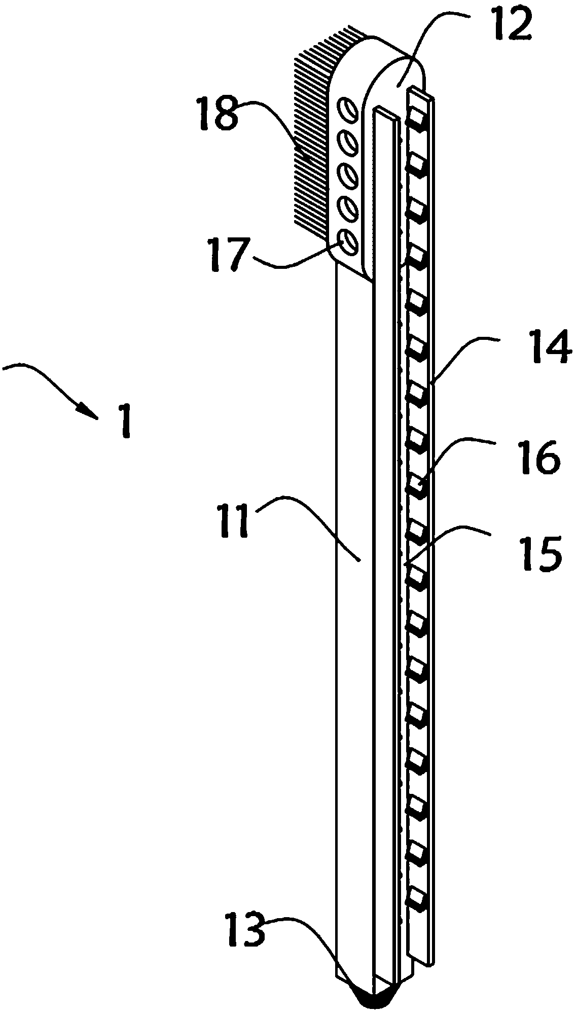 Visual disposable brush rod for oral nursing of critically ill patient