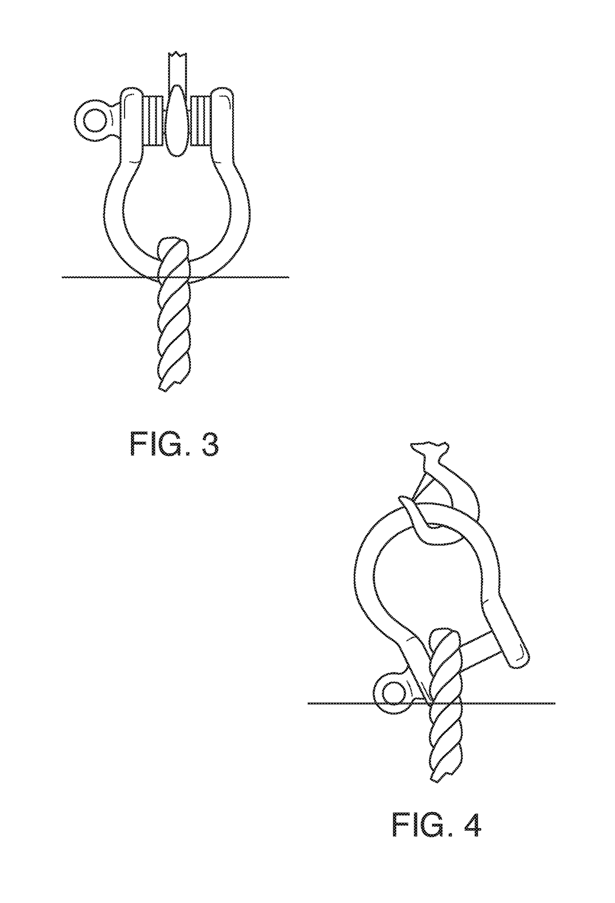 Shackle with self centering closure cross member