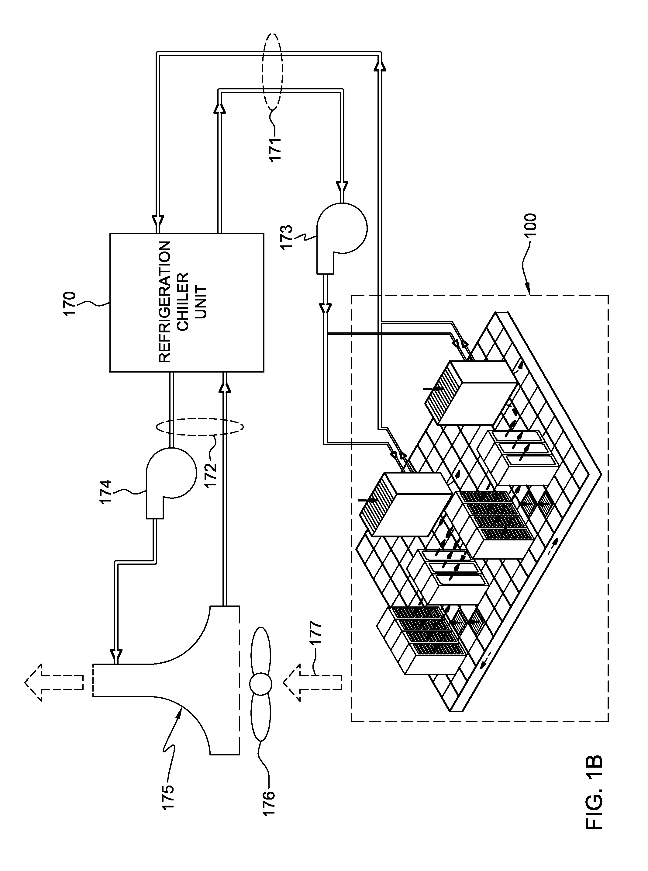 Dry-cooling unit with gravity-assisted coolant flow
