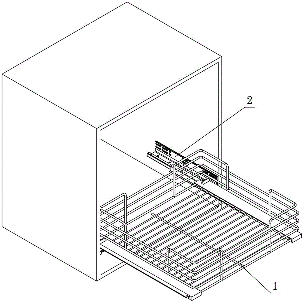 Connecting structure for drawer basket and slide rails