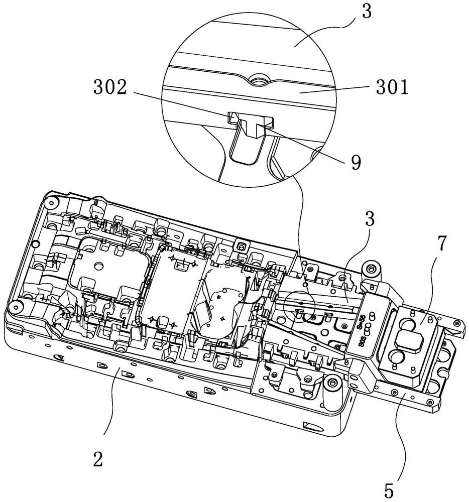 Sliding block driven core pulling and inverted buckle removing mechanism for injection mold