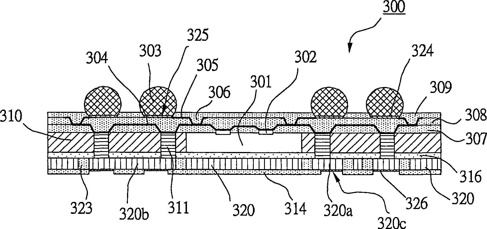 Stereo electronic packaging structure containing conduction support base material