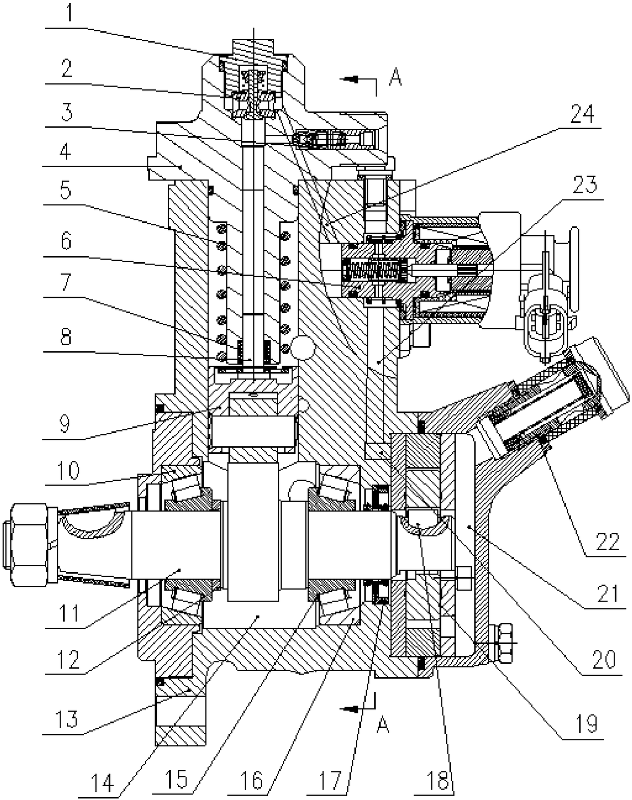 High-pressure oil feeding pump assembly for diesel engine common rail system