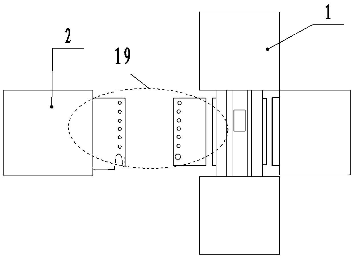 Prefabricated column and beam connection structure and method of prefabricated building frame structure