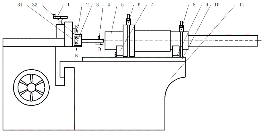 Horizontal planing machine for machining internal hole spline grooves of long shaft parts