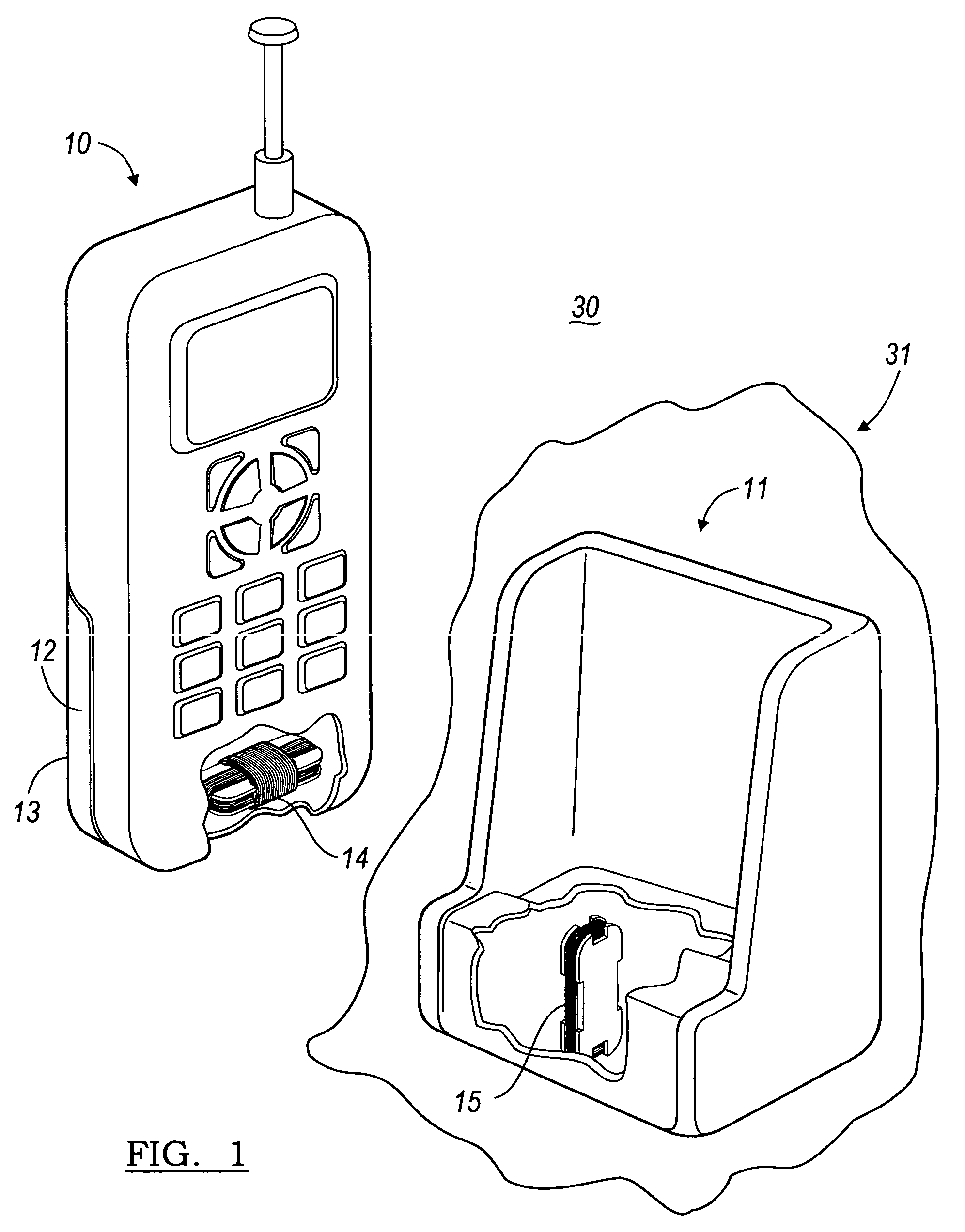 Apparatus for inductively recharging batteries of a portable convenience device