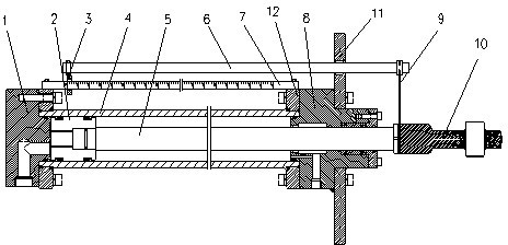 Hydrocylinder provided with measuring scale lever