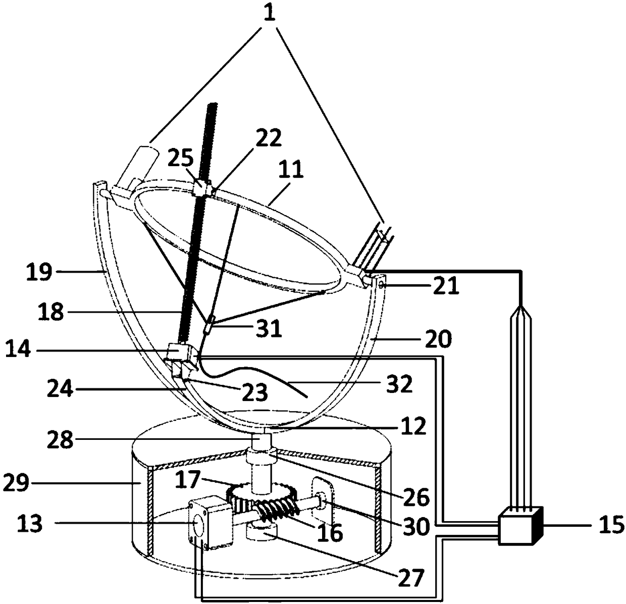 Sun-tracking optical fiber light-guiding system and method