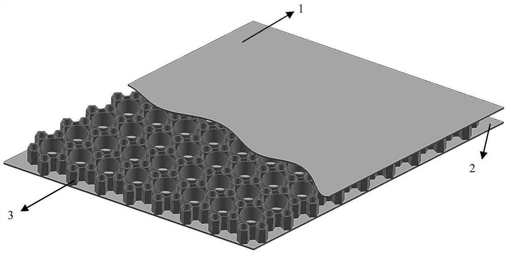 Carbon fiber tube reinforced external self-similar fractal composite electromagnetic shielding honeycomb structure plate