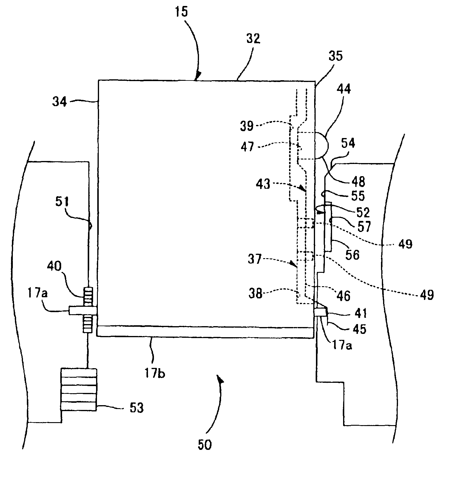 Developing cartridge detachable from image forming device