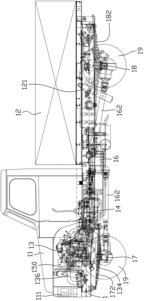 Long head four-wheel drive engineering vehicle