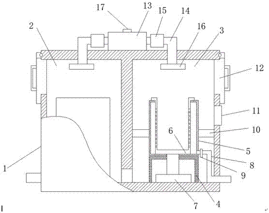 Twin-tub washer with water inlet spraying and flow splitting functions