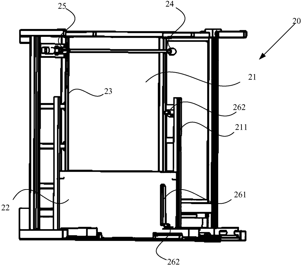 Lifting door device, control method thereof and battery changing station