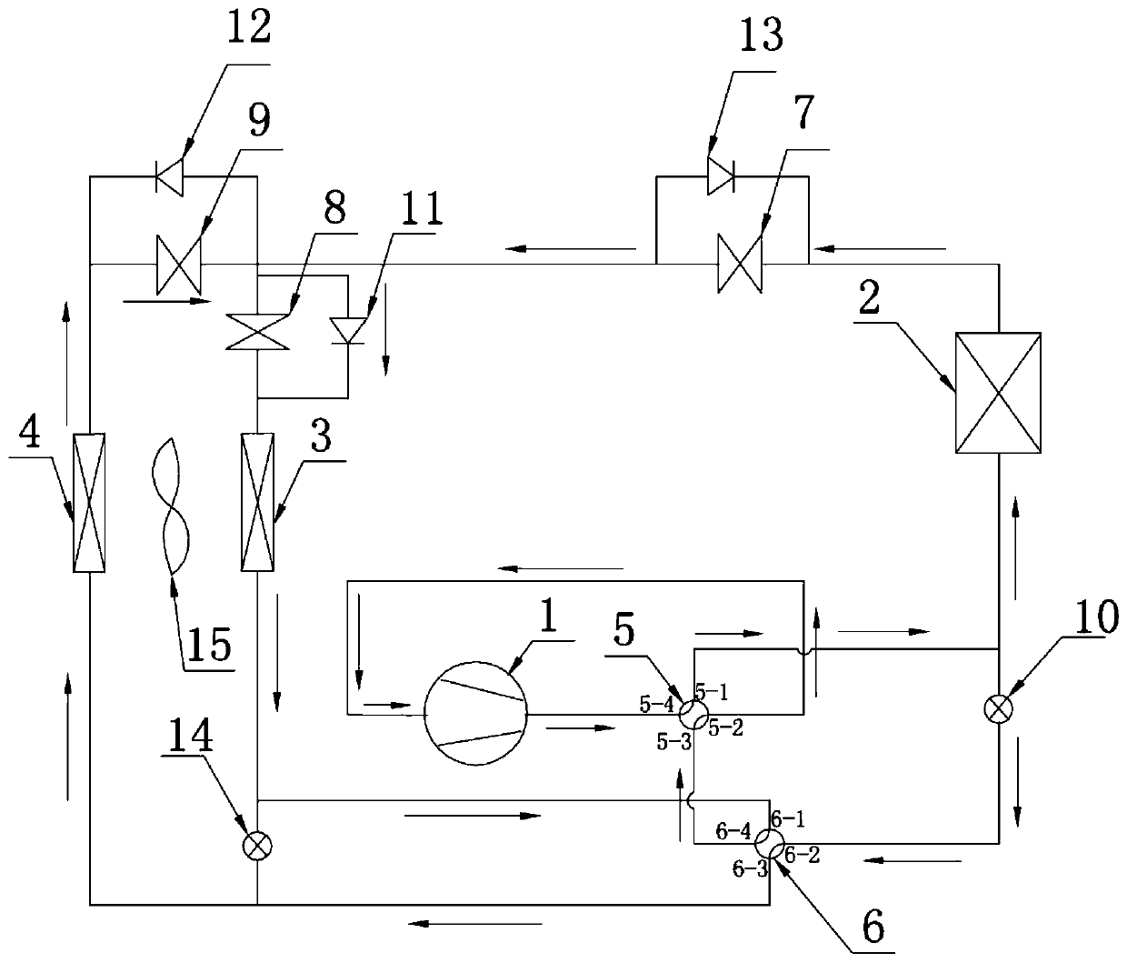 Heat pump system of air-conditioner, air-conditioner and defrosting control method of air-conditioner