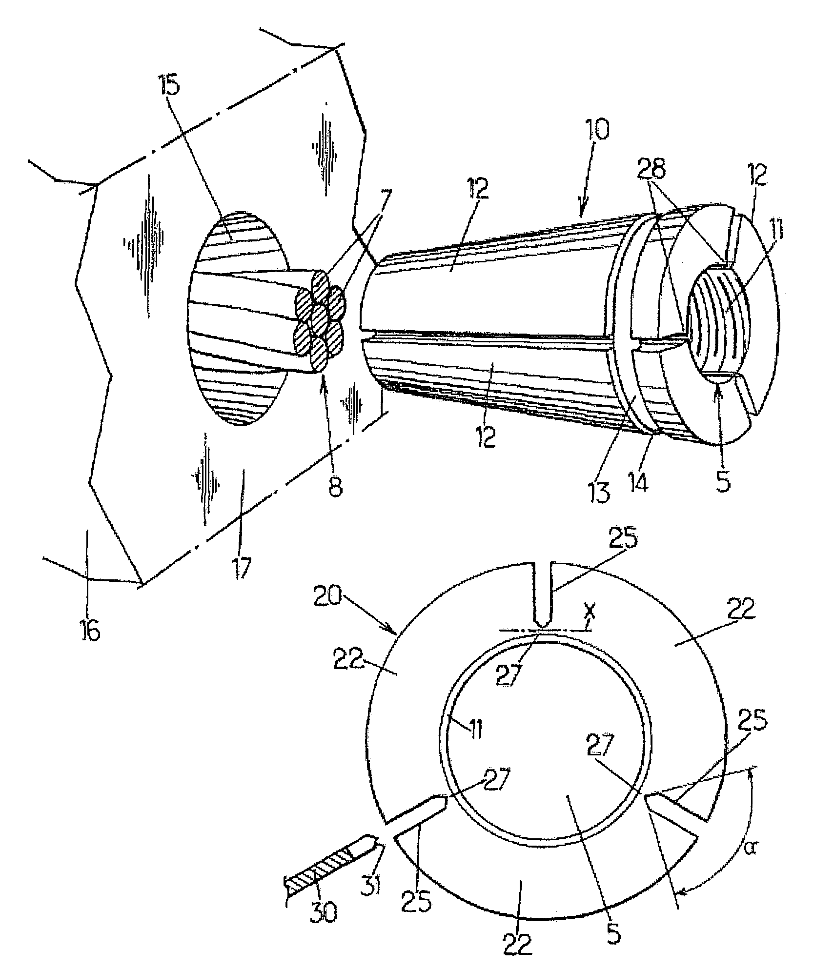 Single-piece part for making a cable anchoring jaw and method for making such a jaw