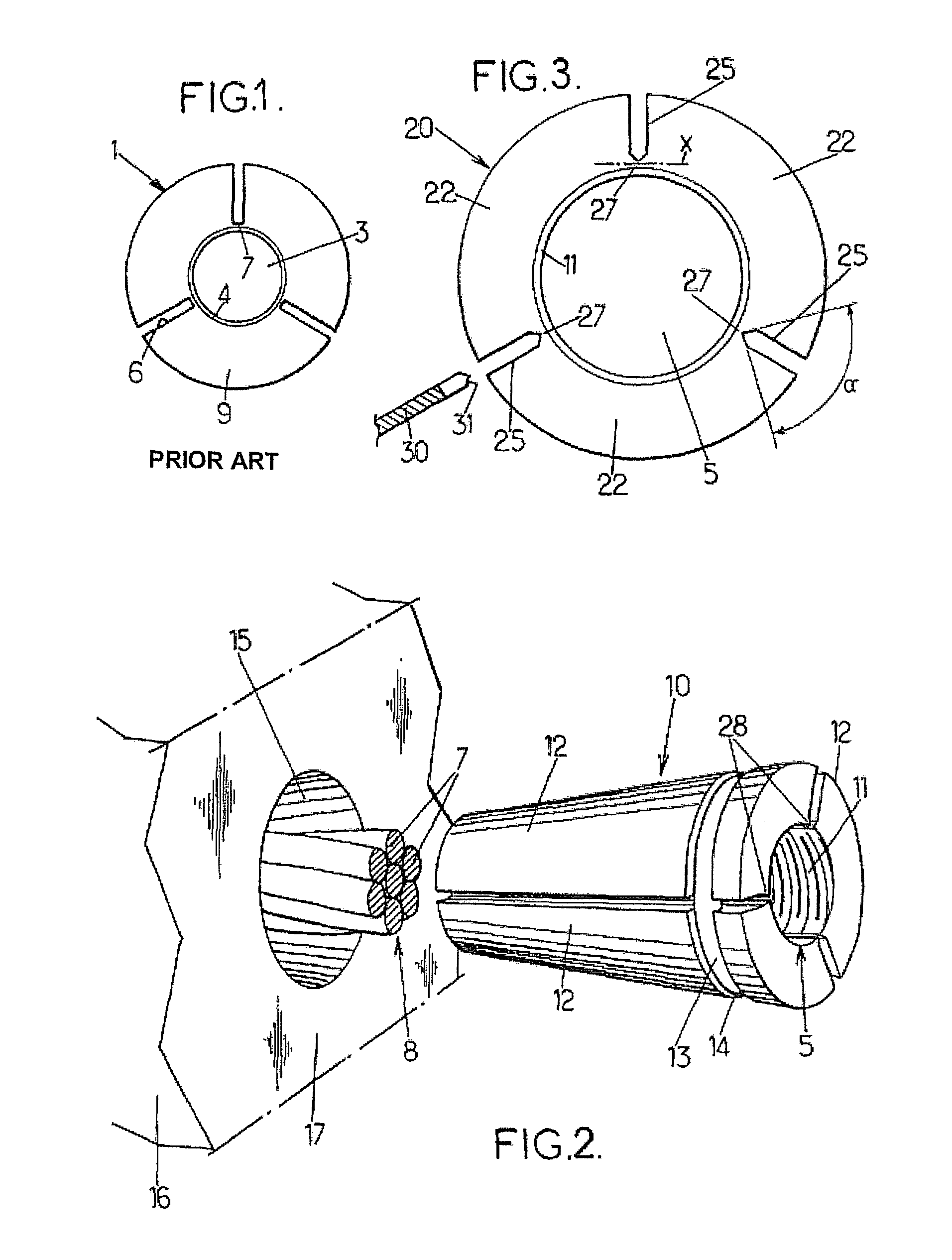 Single-piece part for making a cable anchoring jaw and method for making such a jaw
