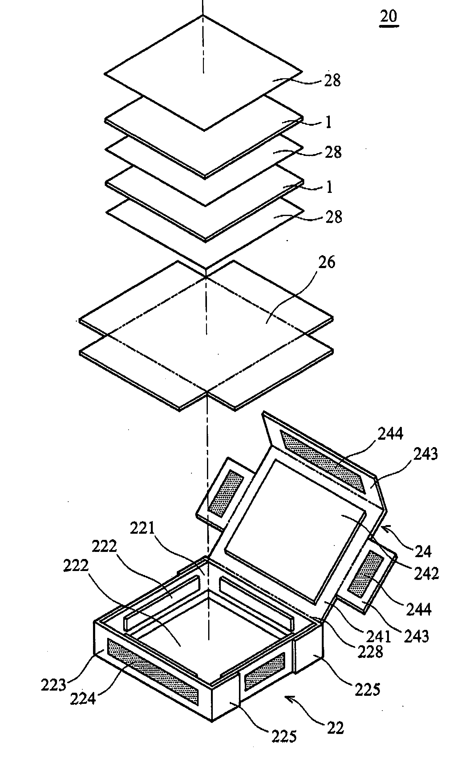 Antistatic transport package for LCD cells