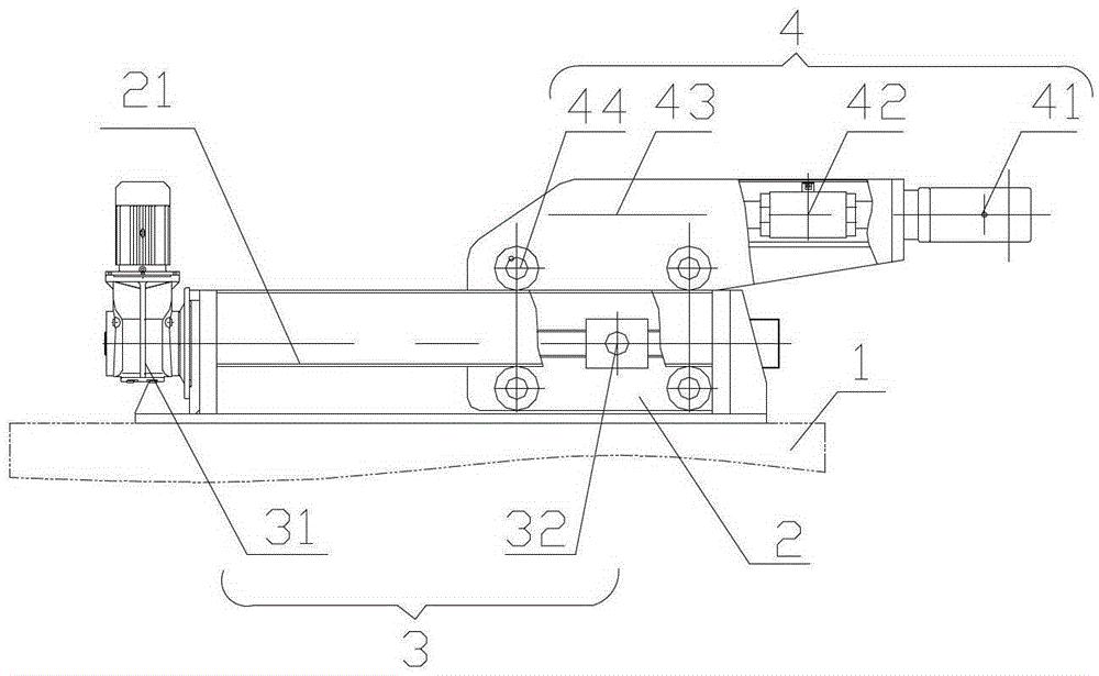 Ground coupler positioning device and system of locomotive test bench