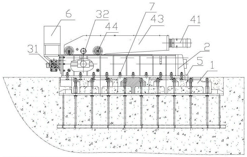 Ground coupler positioning device and system of locomotive test bench