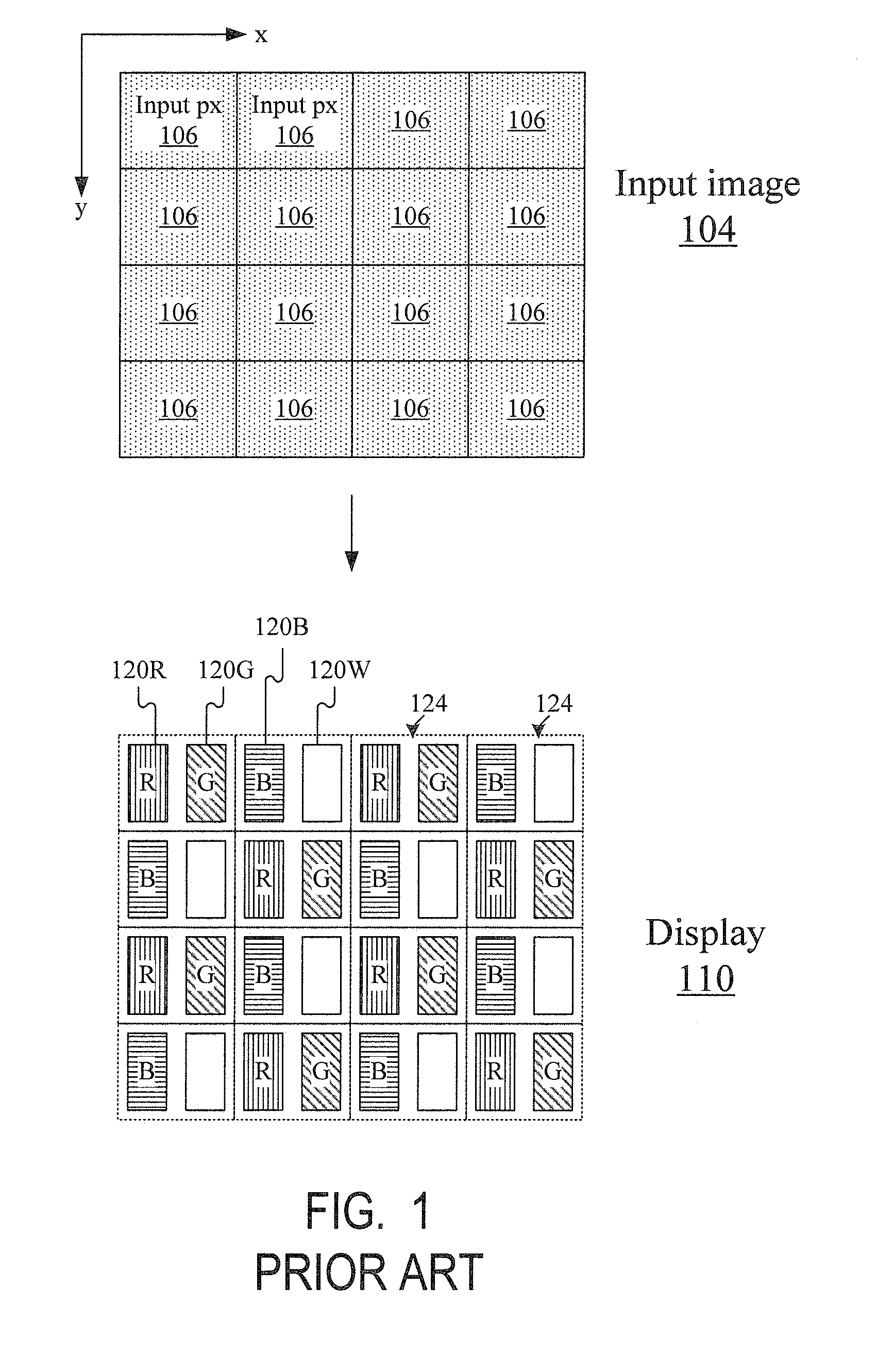 Gamut mapping which takes into account pixels in adjacent areas of a display unit