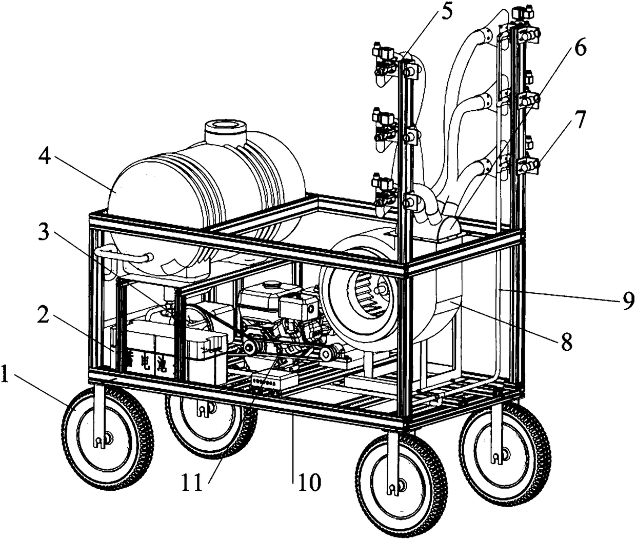 Orchard automatic target air sprayer