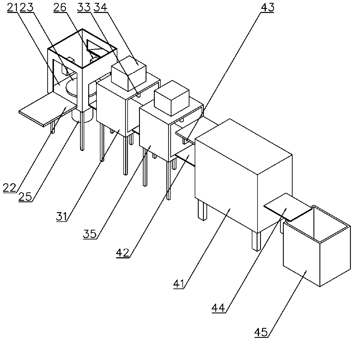 An automatic trimming, cleaning and drying equipment for bolted cover plates for aluminum capacitors