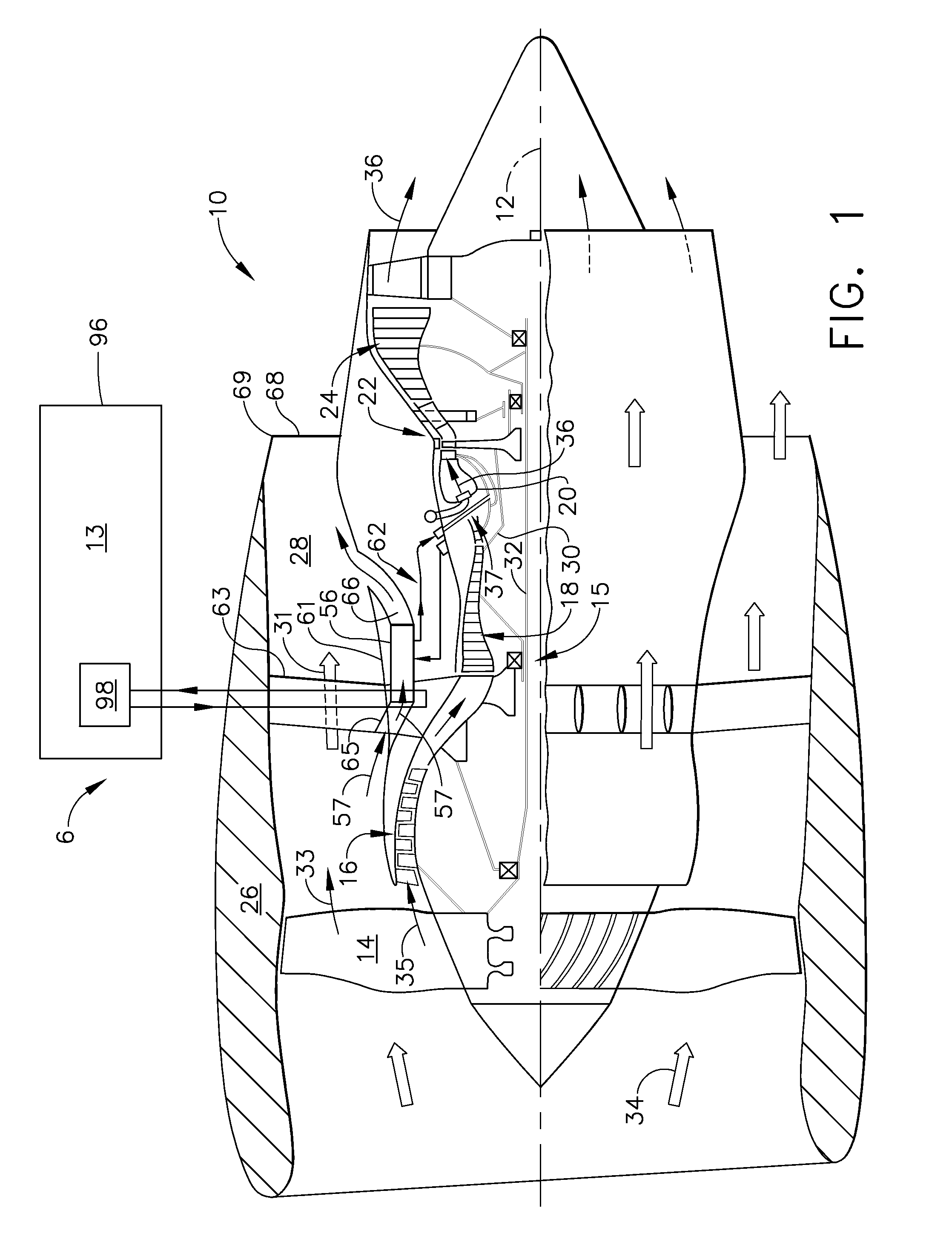 Gas turbine engine temperature modulated cooling flow
