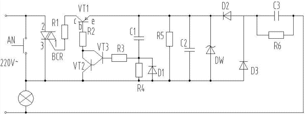 Energy-saving lamp time-delay circuit