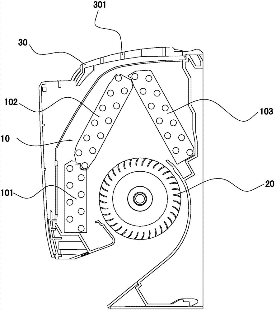 Heat exchanger and wall-mounted air conditioner with same