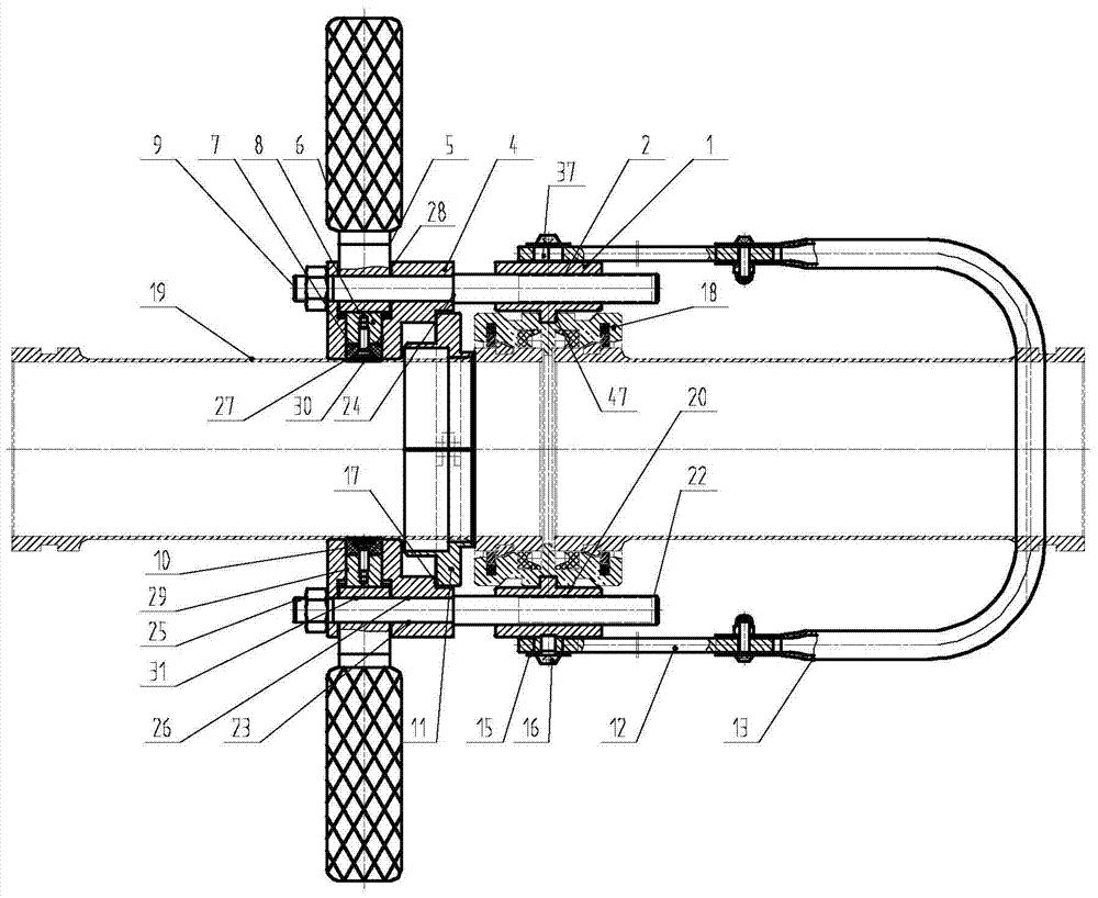 A hand-operated tool for plug-in connections of grooved-head steel pipes