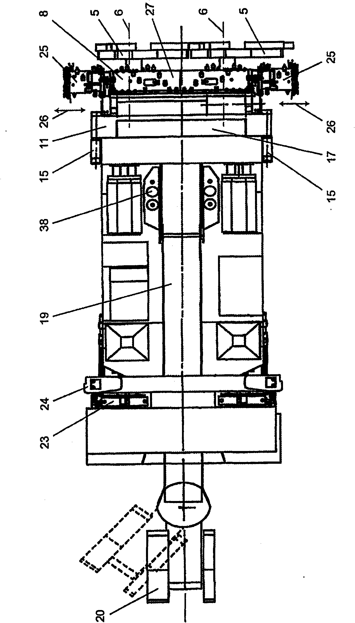 Advancing machine