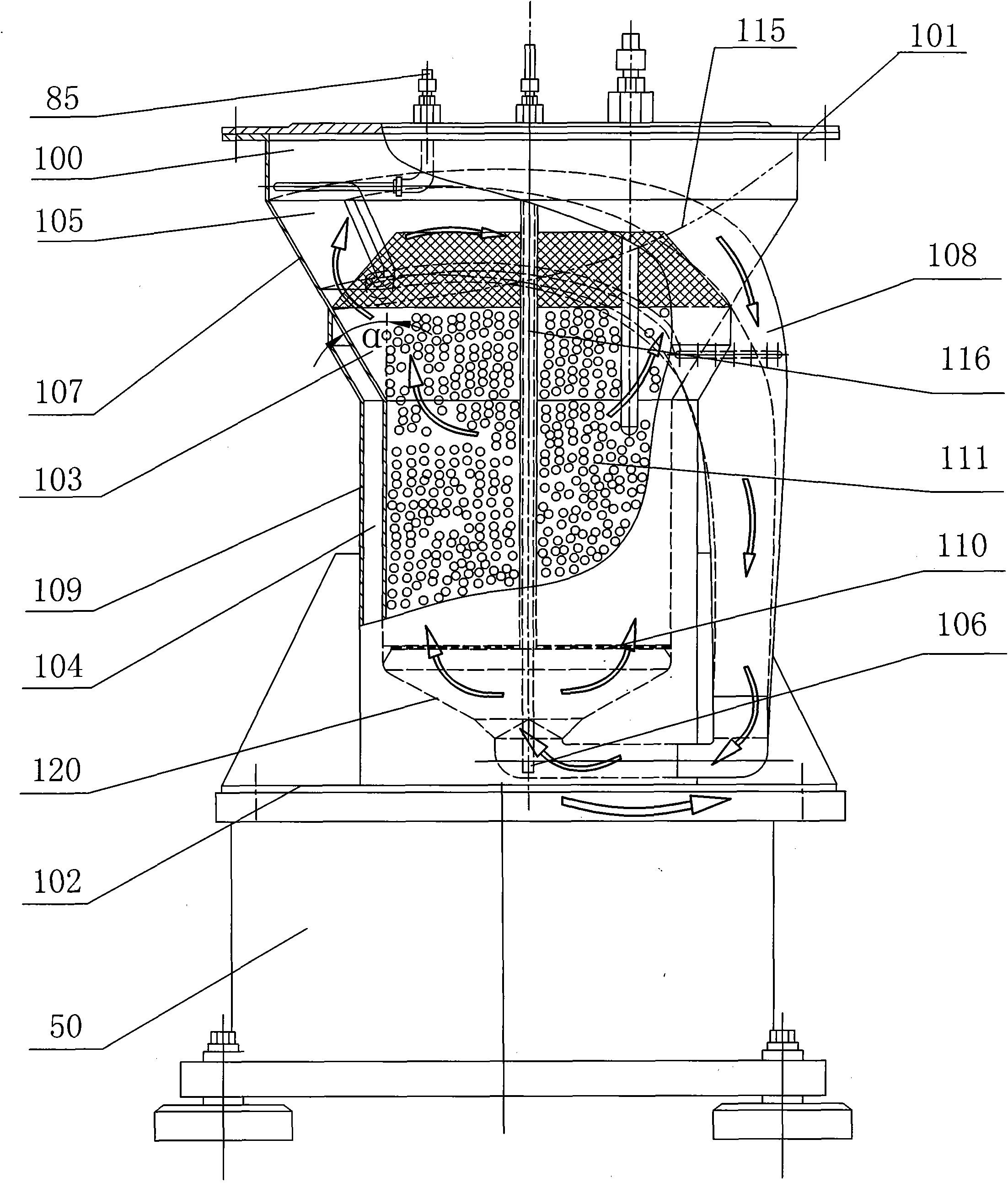 Fluidized bed type cell reactor circulating outside tank and method for cultivating animal cells