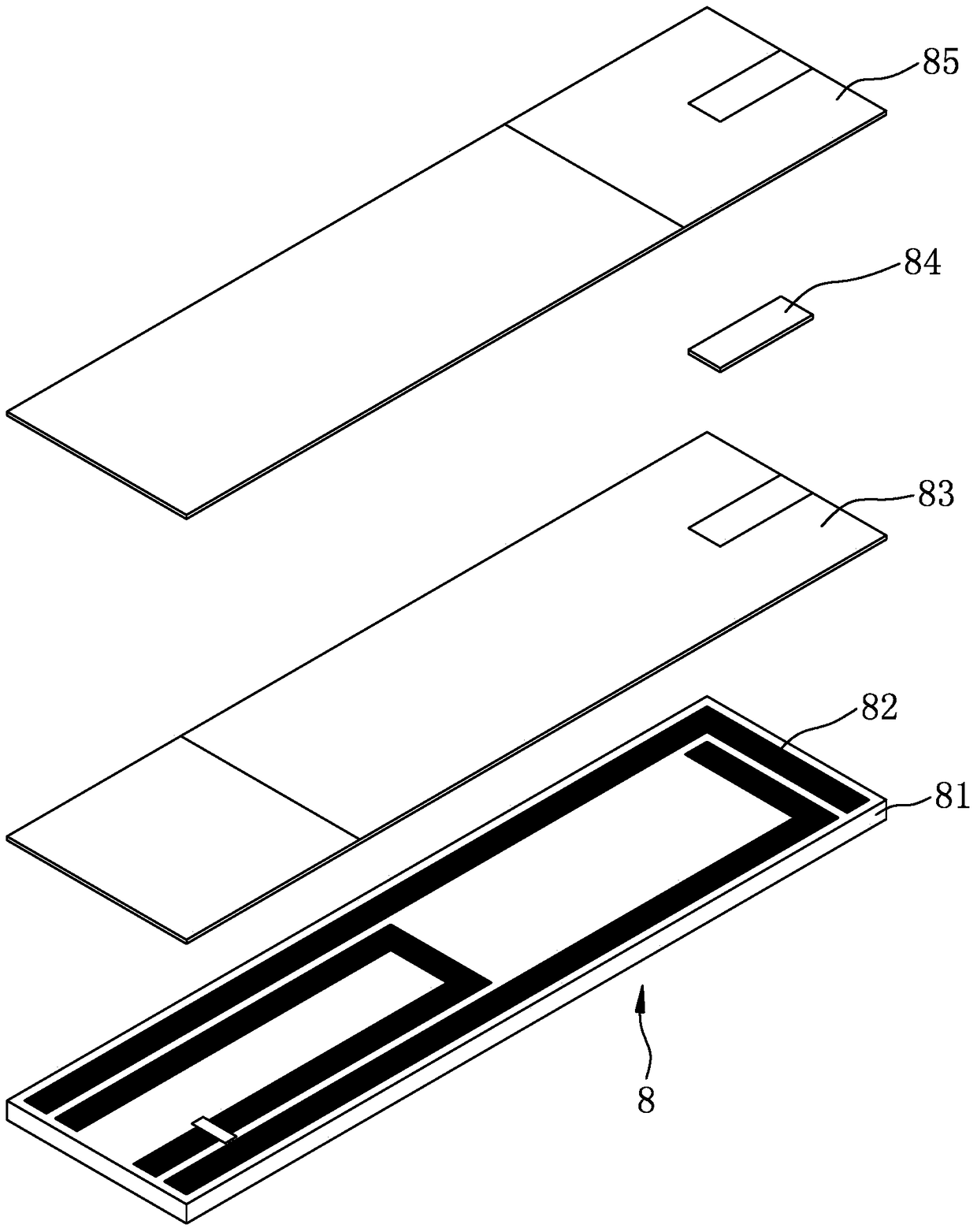 Electrochemical sensing test piece, its manufacturing method and its electrode layer manufacturing method