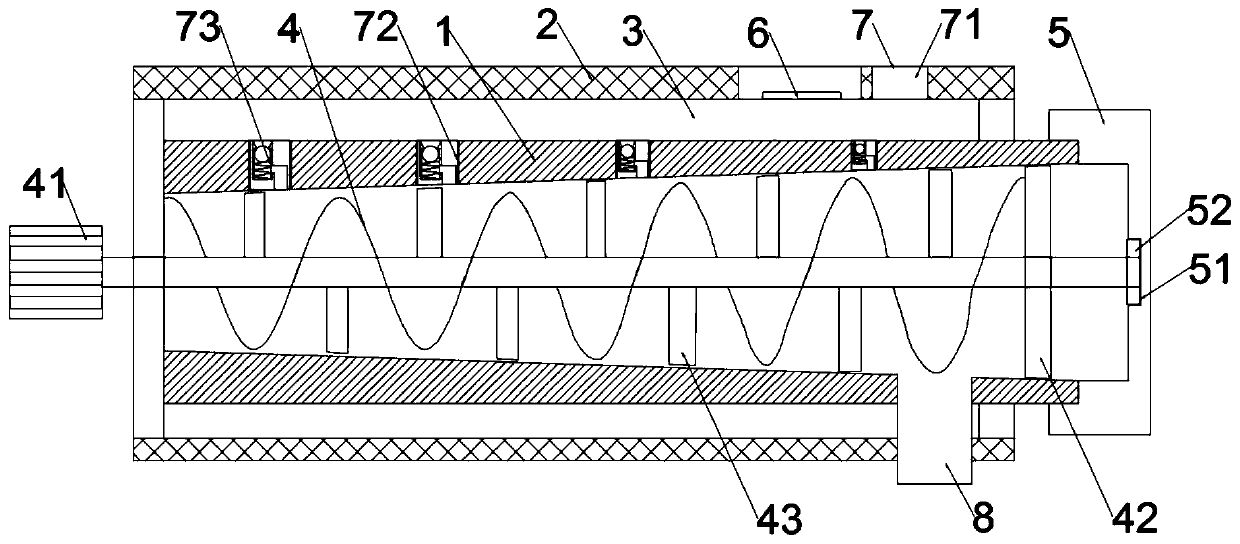 Conveying device of saccharide material