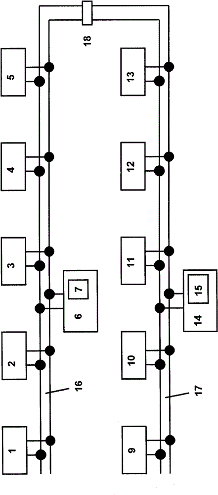 Building communication system with at least one door station and at least two residential stations