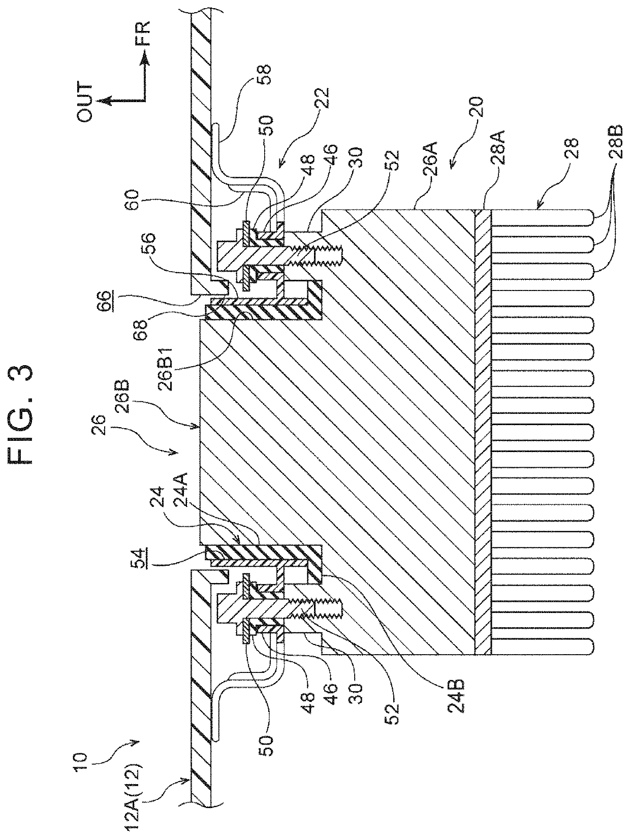 Installation structure for vicinity information detection sensor