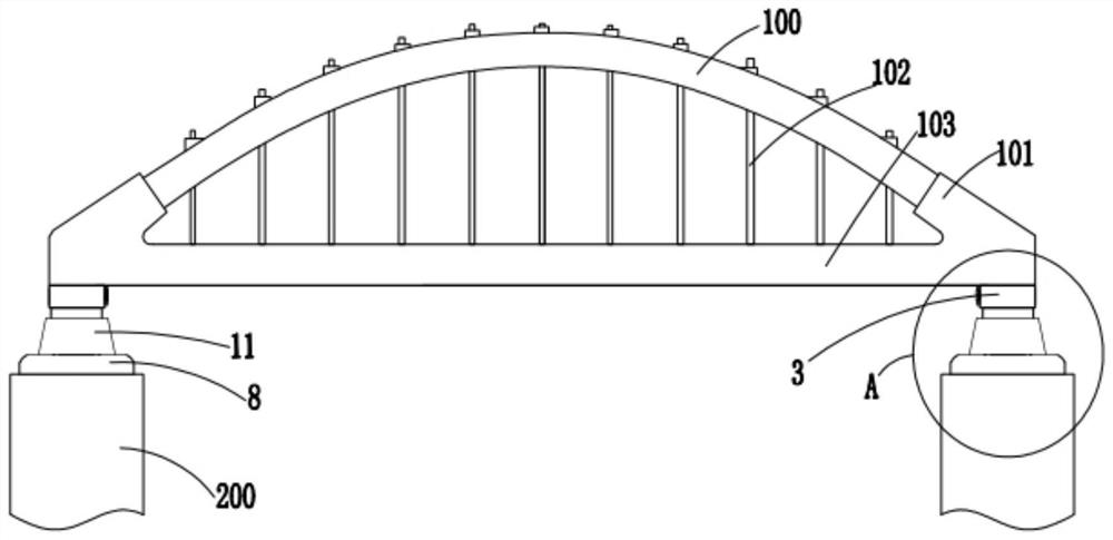 Steel box girder tied arch bridge structure