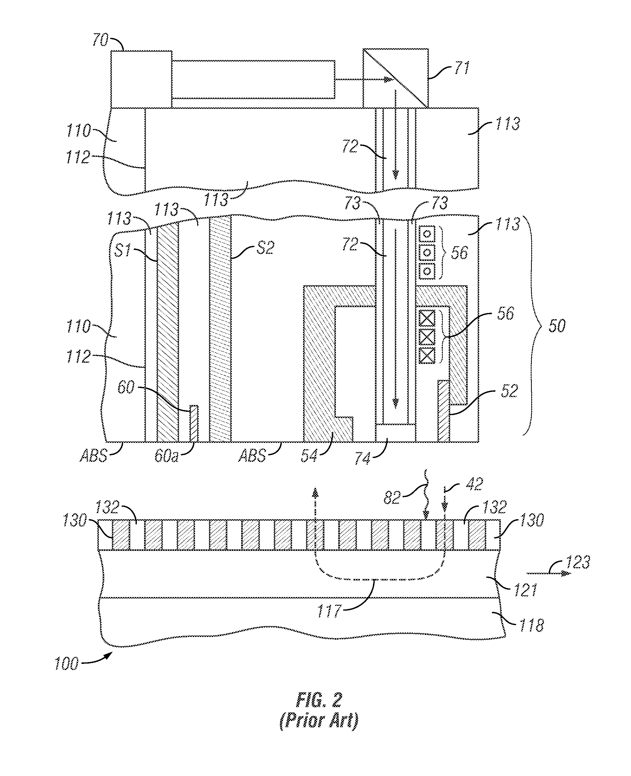 Head structure for thermally-assisted recording (TAR) disk drive