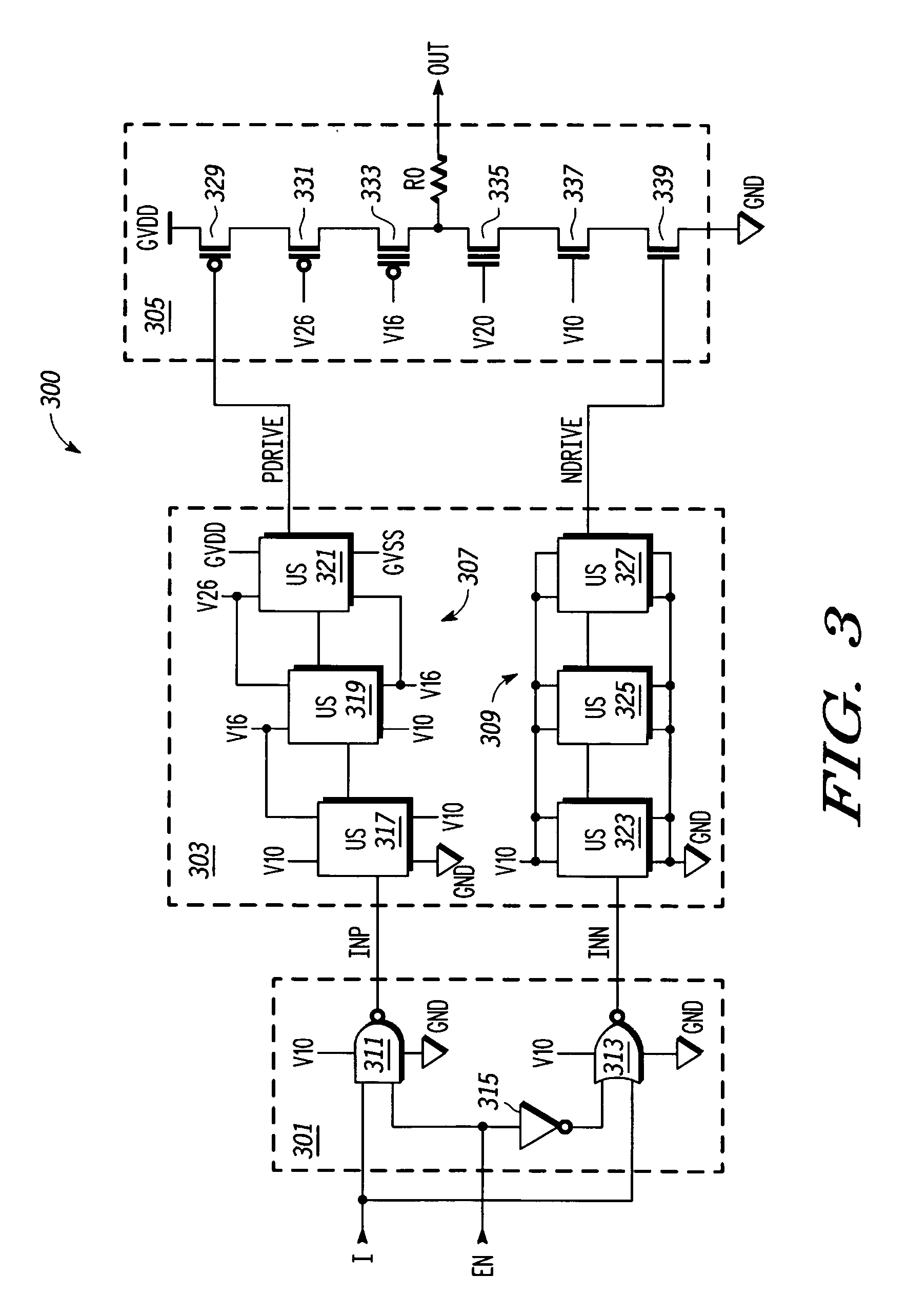 Cascadable level shifter cell