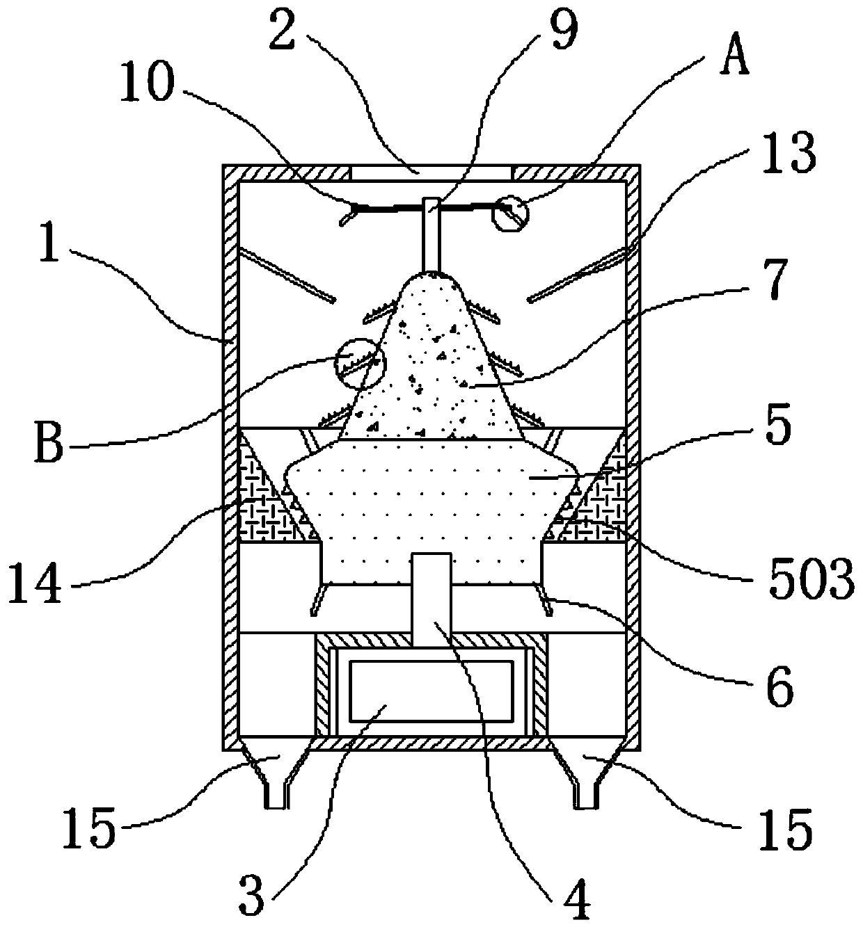 Kitchen waste treatment device good in breaking effect