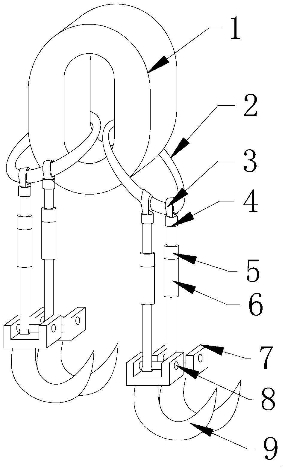 Four-limb chain sling tool