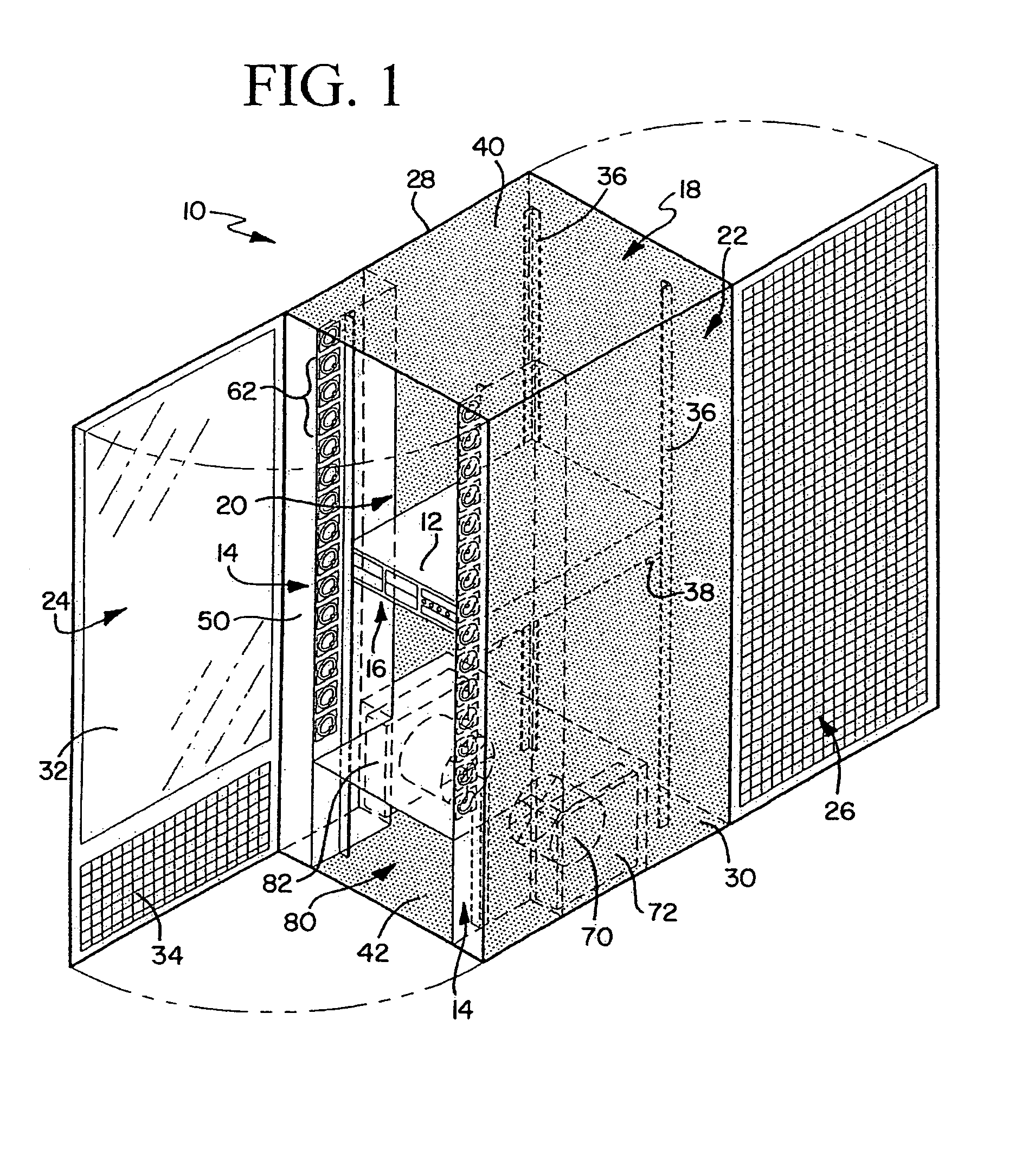 Cabinet for computer devices with air distribution device