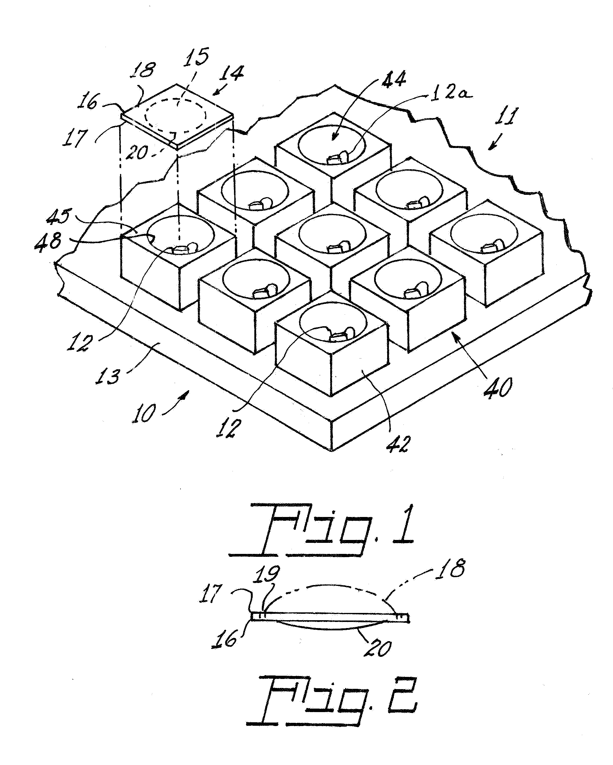 LED package using phosphor containing elements and light source containing same