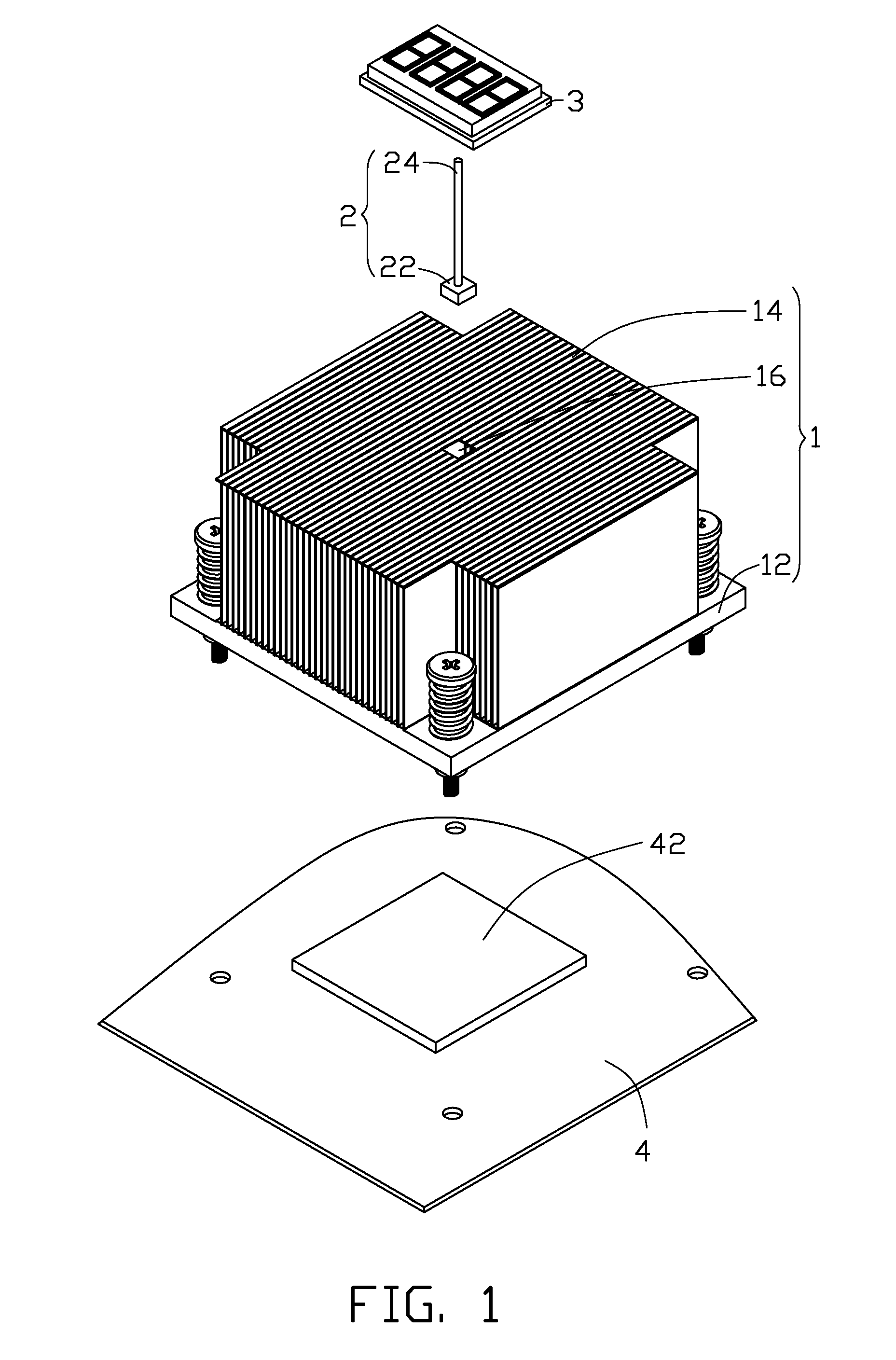 Heat sink assembly with temperature display