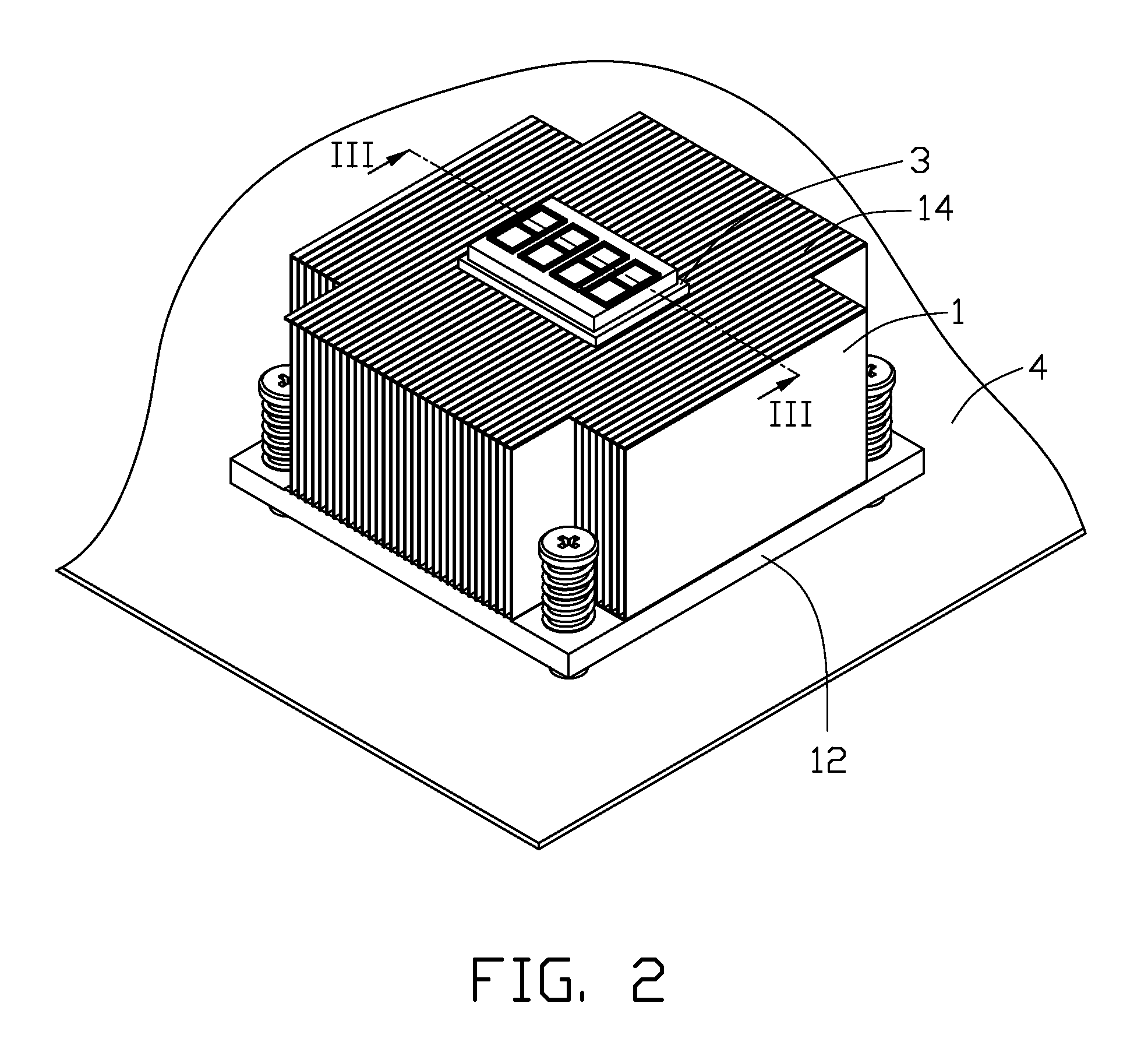 Heat sink assembly with temperature display