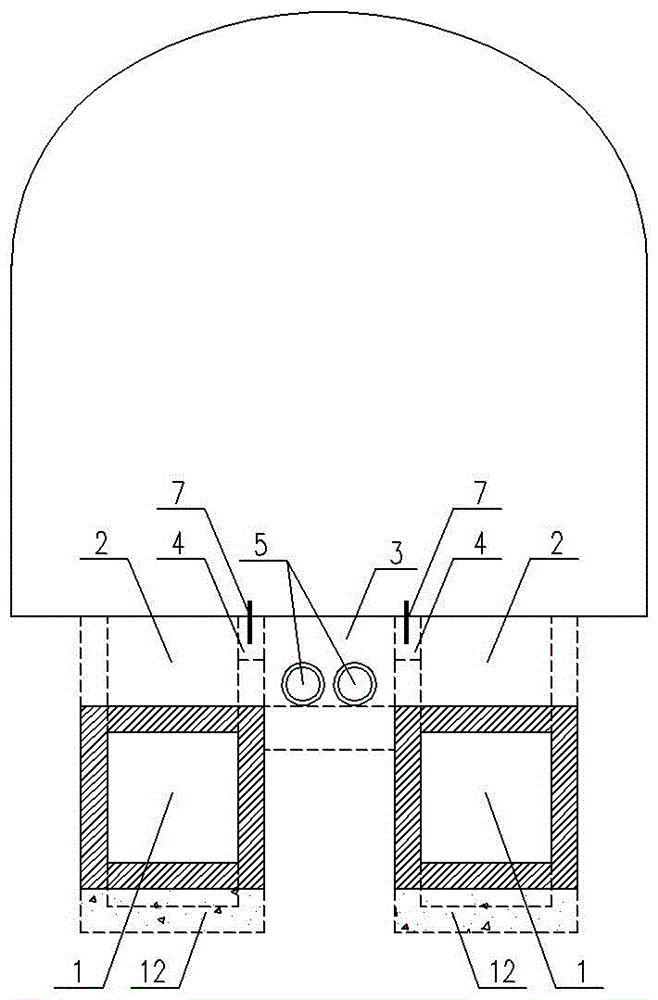 Flow splitting system between ditches in two sides in water-rich tunnel provided with inclined shafts and flow splitting method of flow splitting system