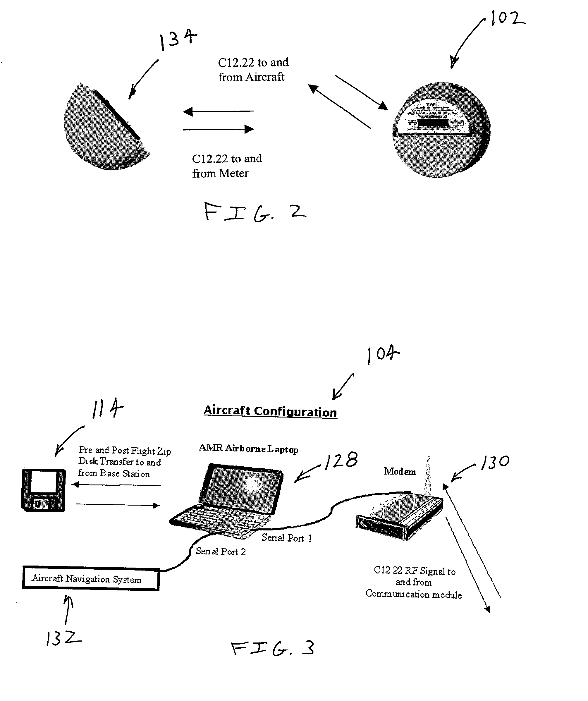 Method and system for airborne meter communication