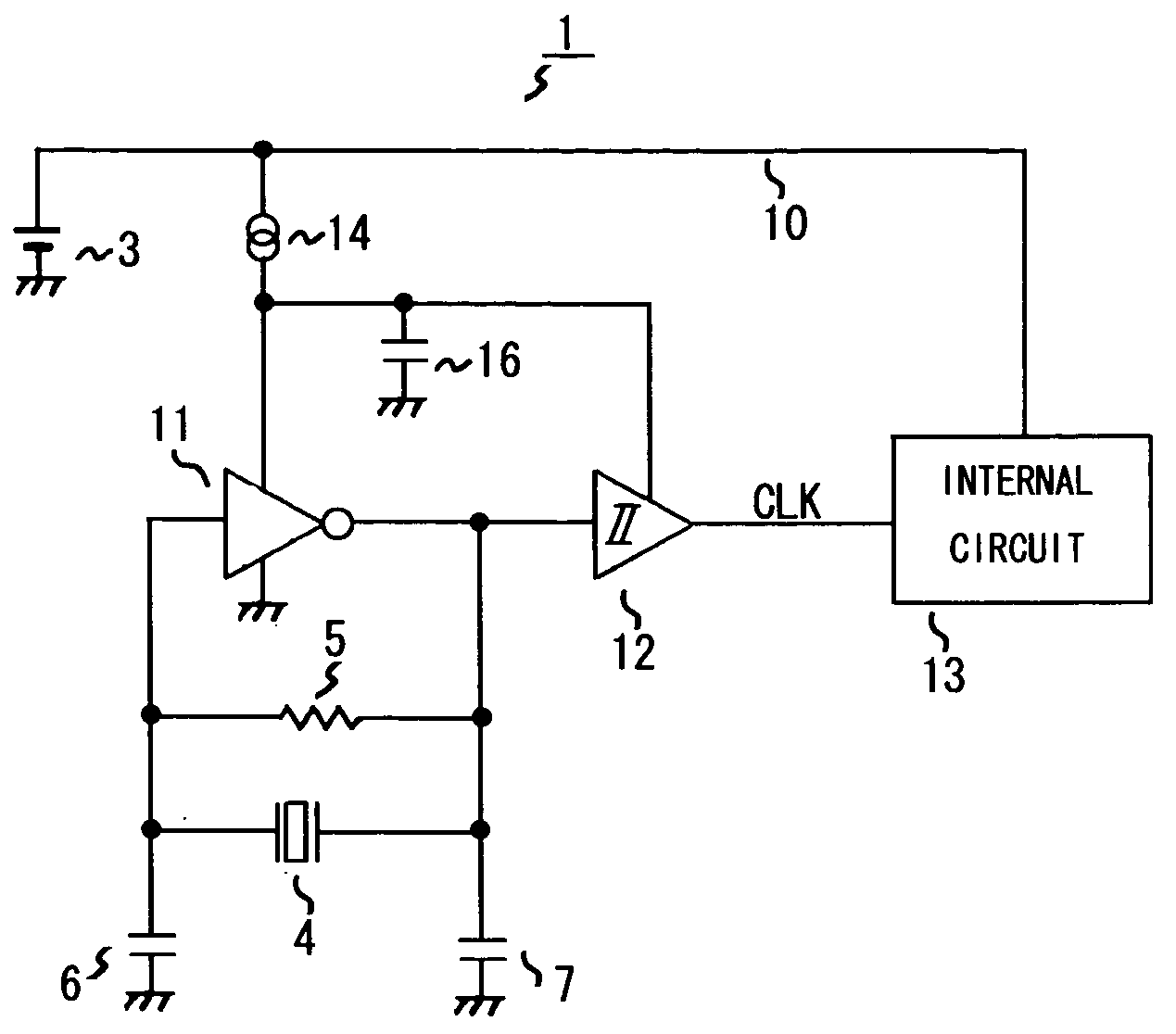 Oscillation circuit and electronic equipment comprising semiconductor integrated device with clock function including the oscillation circuit