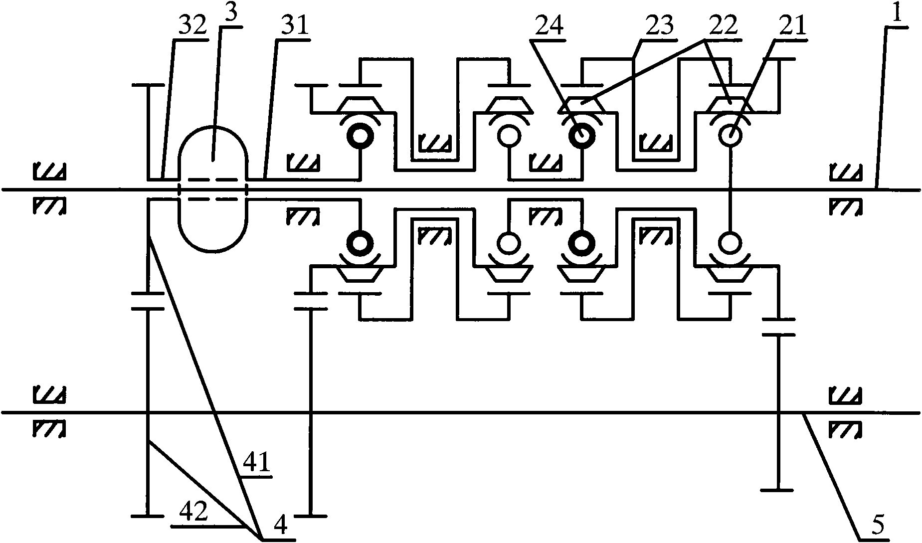 Composite gear chain type stepless variable speed unit